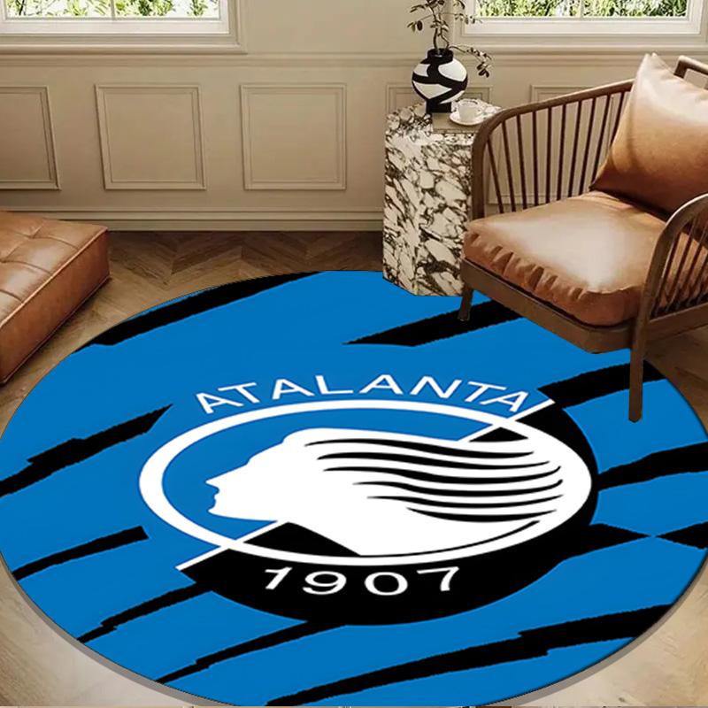1PC Football Atalanta  Round Rug for Livingroom,Bedroom, Palyroom, Chair Rug, Area rug, Circle Carpet, Large Size Fan Christmas gift