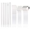 Black Gold Korean Tableware Set 15-20Pcs Luxury Cutlery Set Stainless Steel Dinnerware Knife Fork Spoon Chopsticks Cutlery Set