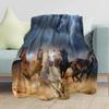 Girls Horse Blanket Beautiful Animal Horse with Wreath Throw Blanket, Ultra Soft Warm Sofa Bedding Living Room Flannel Blankets