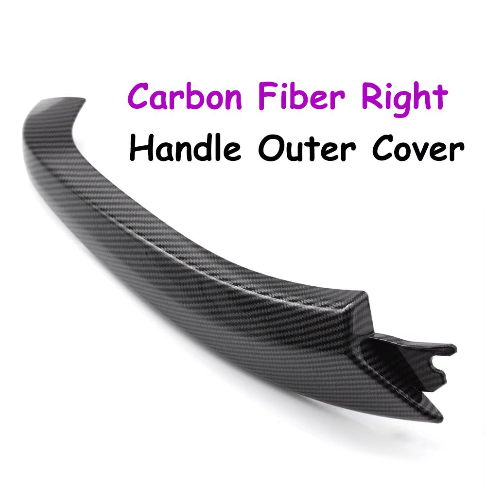 Car Interior Carbon Fiber Left Right Door Pull Handle Outer Cover Replacement For BMW X3 X4 G01 G02 F97 F98 2018-