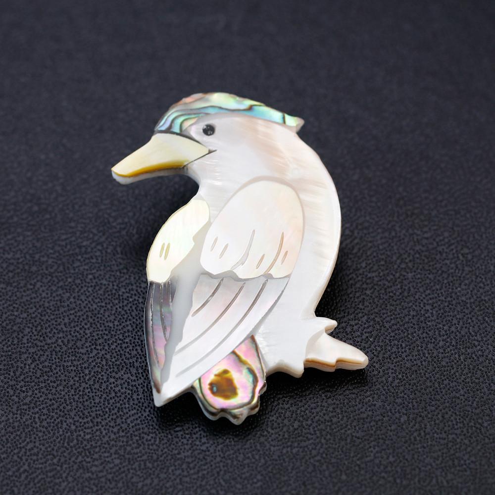 Vintage Small Bird Brooch With Shell Material For Womens Fashion Accessory