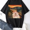 Funny Screaming Hamster Graphic Print Creative Top Casual Short Sleeve Crew Neck T-shirt Clothing for Summer Women Clothing