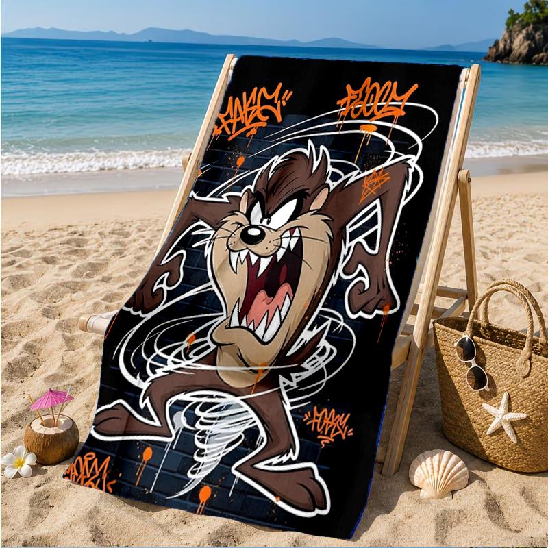 Tazma-nian Devil Spray Art Beach Towel, Super Soft Microfiber, Perfect Gift for Her/Him, Birthday, for Pool, Beach, Travel, Decor Beach Party