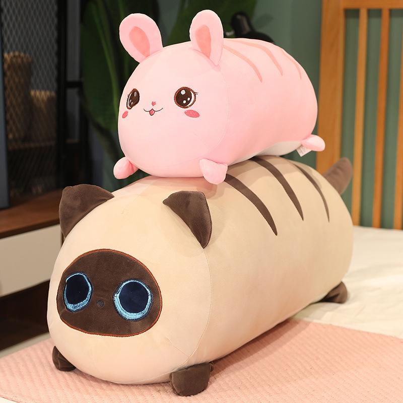 Kreatives Brot Tier Hase Wurfkissen Plüschtier Puppe Schwarze Katze Puppe Mädchen Beruhigende Stoffpuppe