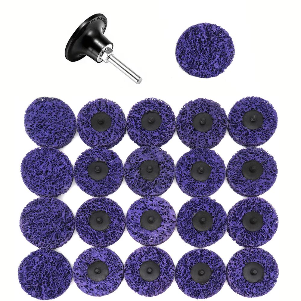 10/21Pcs 2-Inch Polishing Strip Discs Wheel Set with Holder for Paint Removal Grinding Clean Surface Preparation
