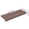 VidaXL Tapis d'escalier 30 pièces 65 x 21 x 4 cm Marron Bord rectangulaire 3365776