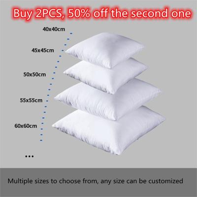 100%algodón estándar blanco rebote almohada cojín núcleo sofá asiento de coche decoración interior del hogar