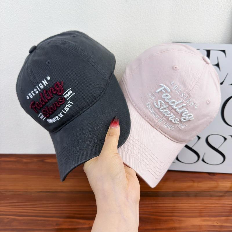 American college style letter embroidery soft top baseball cap women's new spring and summer versatile sunshade cap