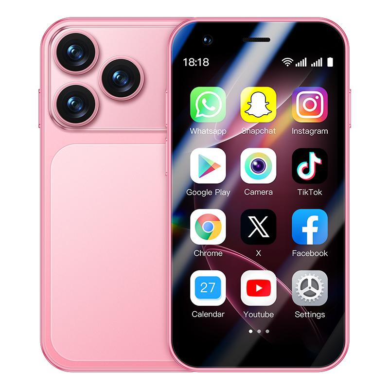 A17 mini 3G Smartphone 3,0 inch MTK 2GB RAM 16GB ROM 2MP HD Camera Dual SIM Hoge Kwaliteit Android 8.1 Mobiele Telefoon met Gezichtsherkenning roze
