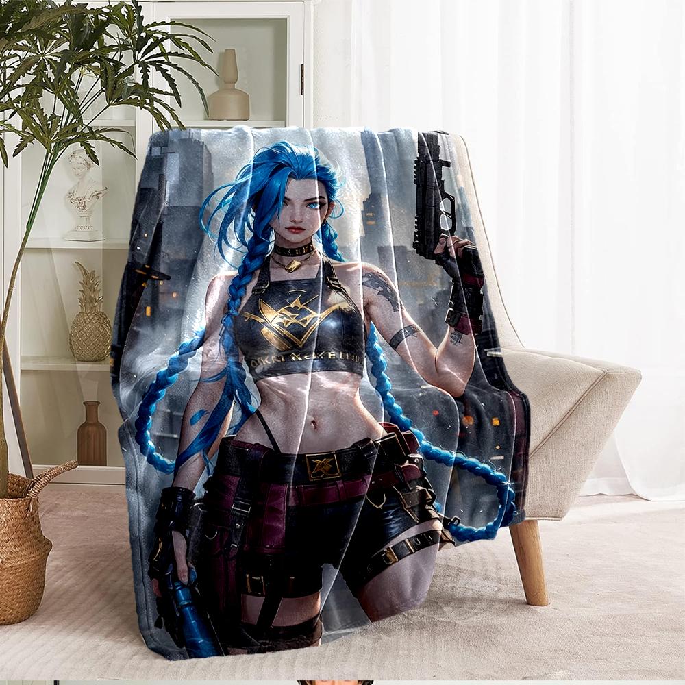 Jinx Theme Printed Blanket - Perfect for Couch, Bed, Travel & Outdoor Use | Machine Washable, Cozy & Durable.