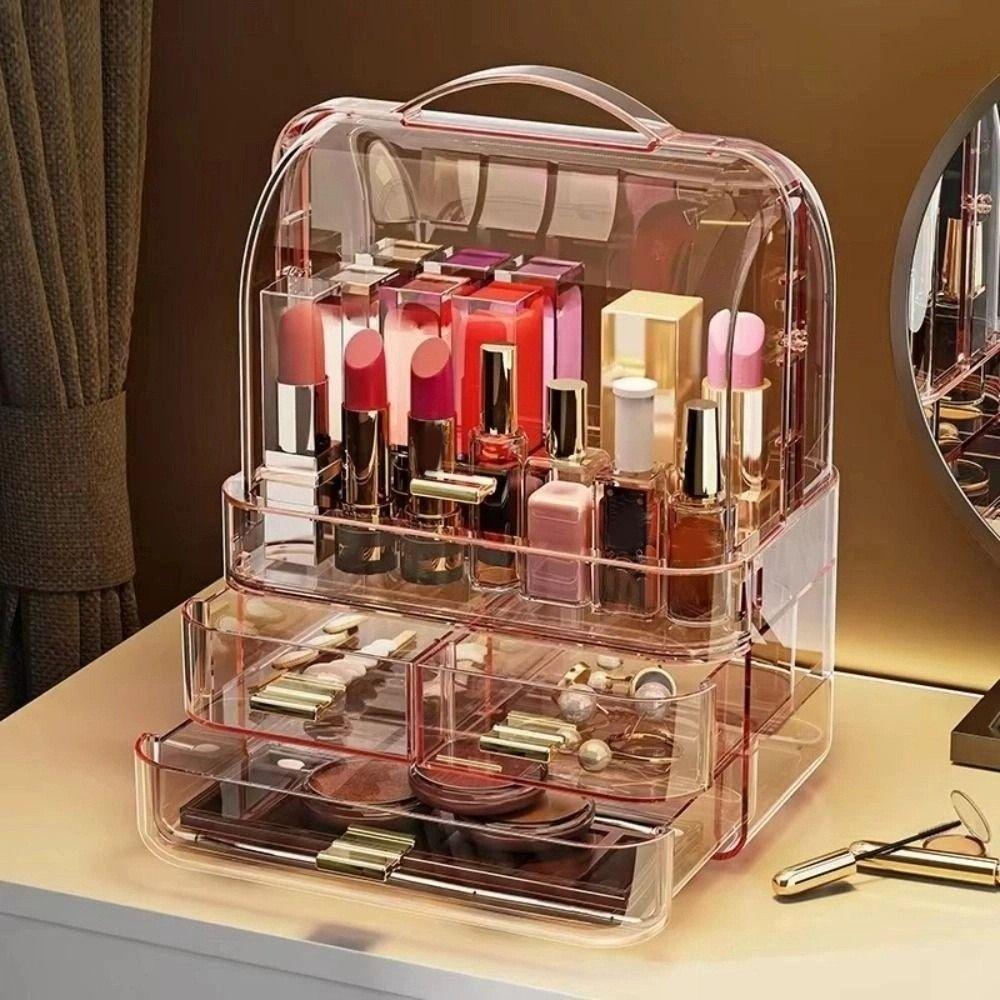 Clear Makeup Storage Rack Drawer Style Lipstick Holder Large Lip Gloss Storage Stand  for Bathroom