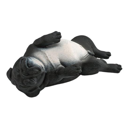 Simulated Dog Model PVC Sleeping Pooping Pug Shiba Figurine Statue Sculpture Home Office Desktop Decoration Ornament Kids Educational Animal Toy