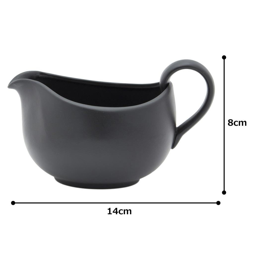 Tokoname Ware 3-686 Gyokumitsu Black Clay Plain Backhand Yuzamashi AM-T344 Length 10 Width 14.5 Height 9cm