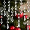 30Pcs Sparkling Christmas Snowflake Ornaments Clear Acrylic Christmas Tree Charms  Xmas Decoration