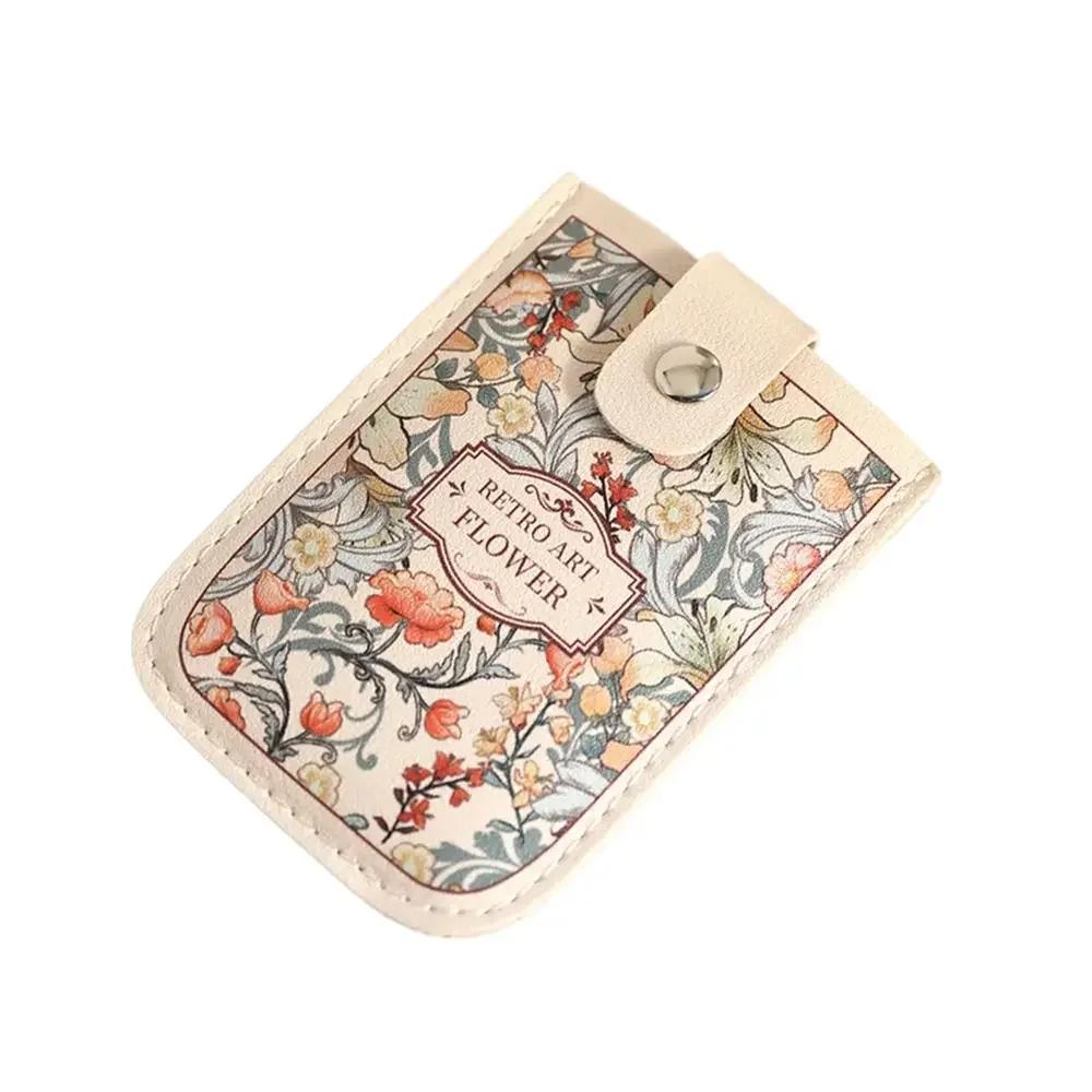 Laminated Concealed Mini Card Wallet Pull-out Type ID Card Holder 5 Card Pockets PU Leather Business Card Case