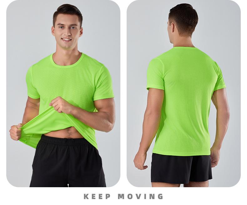 Unisex Quick-Dry Short Sleeve Running T-shirt - Solid Color Sportswear