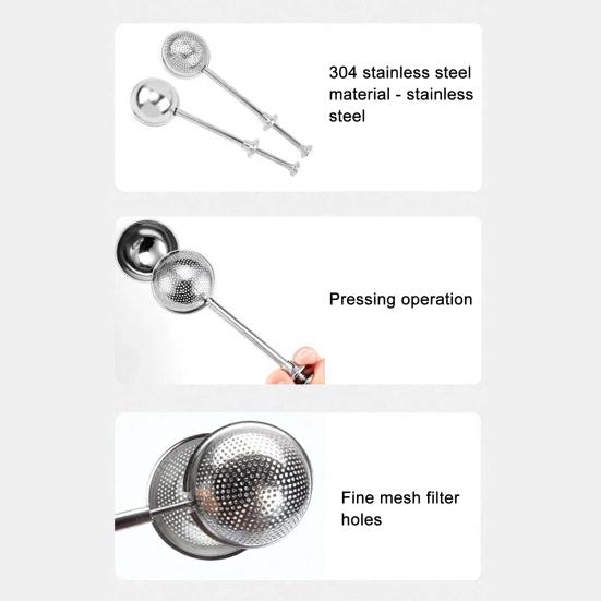 Tea Strainer Stainless Steel Double Layer Fine Filter with Long Handle Dishwasher Safe Tea Infuser for Brewing Tea And Herbs