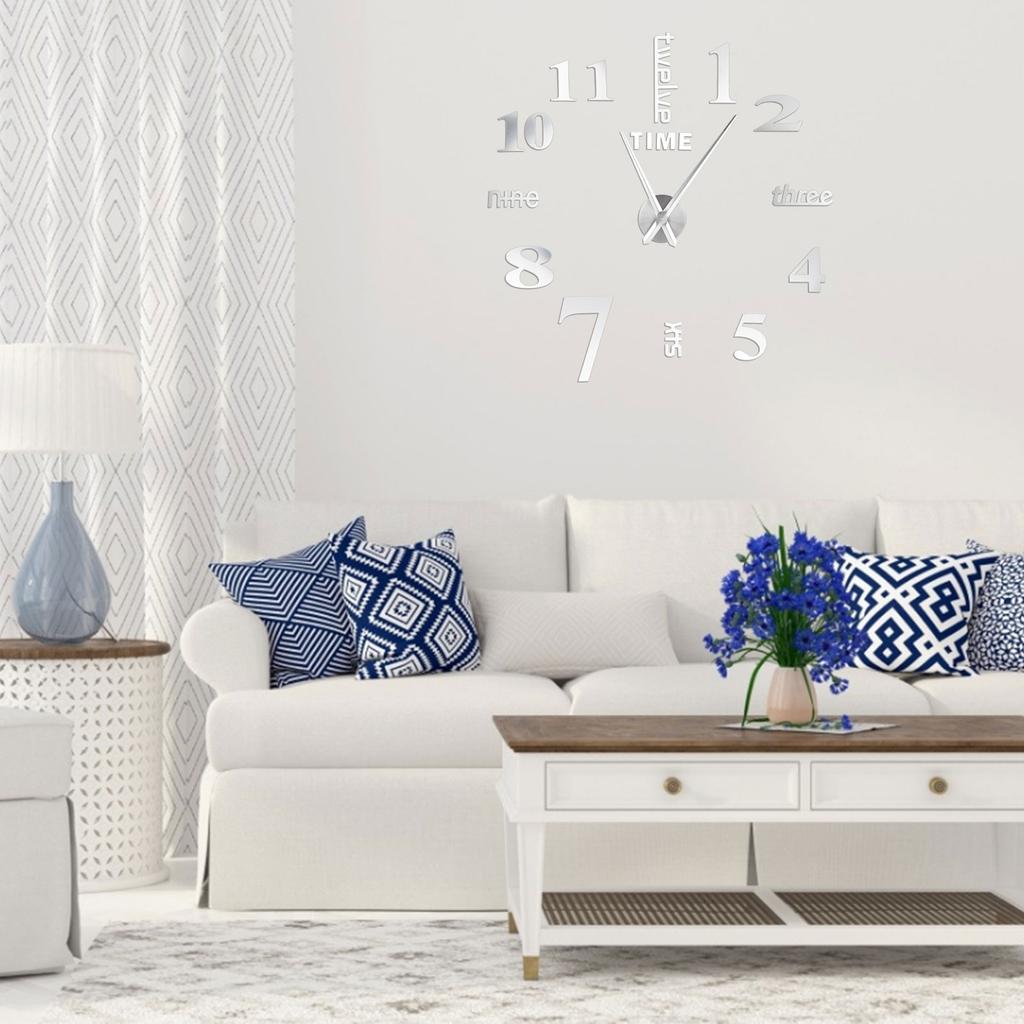 Frameless   Wall Clock Modern Mirror Wall Sticker for Home Living Room Bedroom Decor