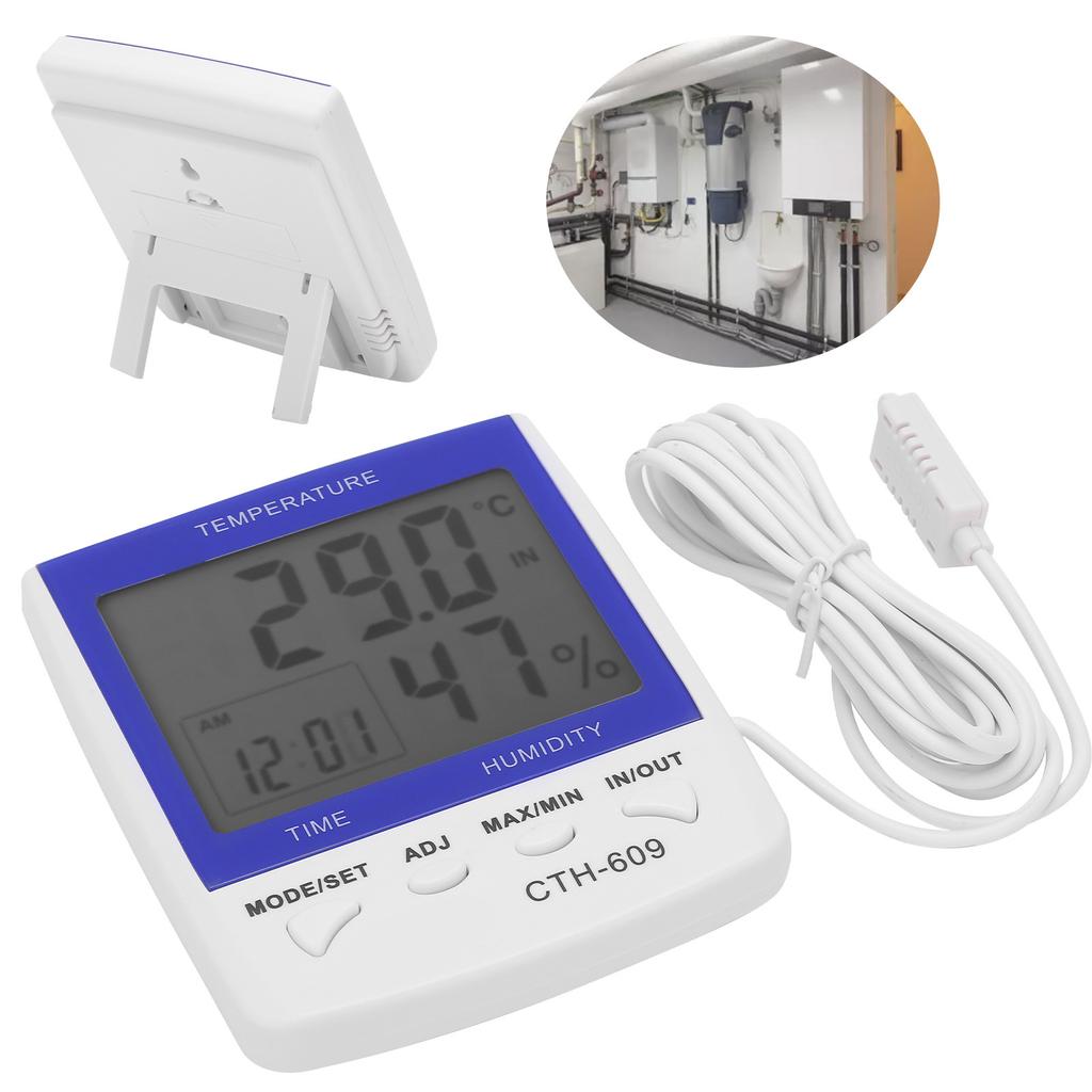 CTH‑609 Digital Thermometer Hygrometer Wall Mounted Temperature Humidity Meter for Home Farm Greenhouse