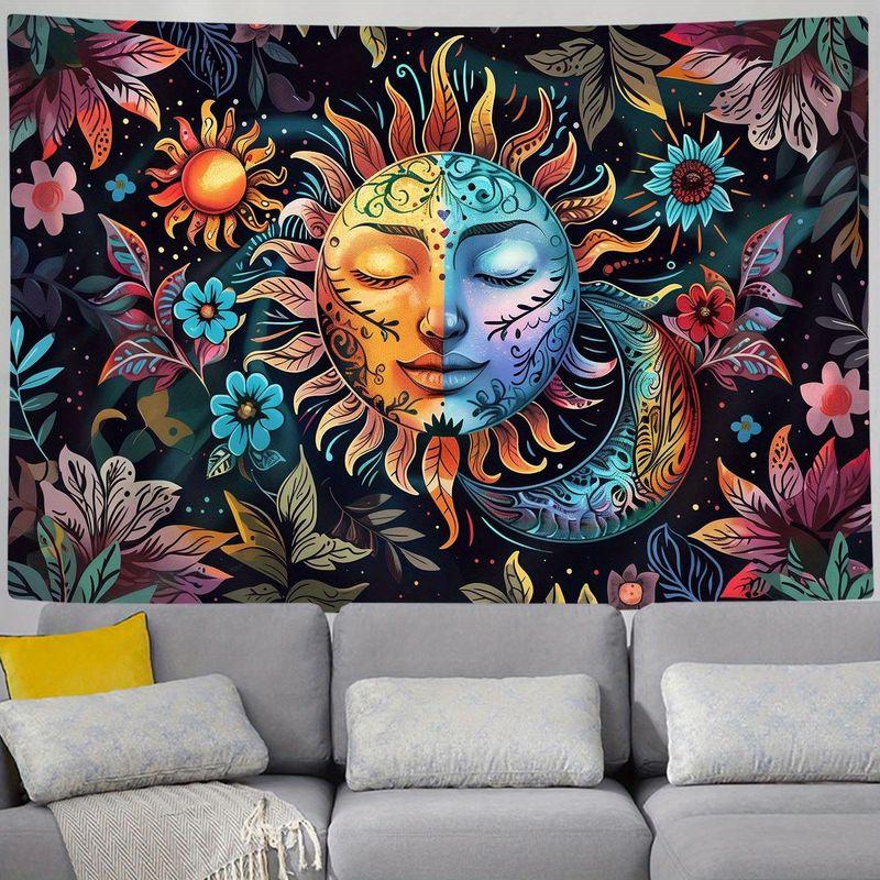 Bohemian Flower Celestial Mysterious Aesthetics Tapestry Bedroom Meditation Room Wall Decoration Wall Hanging
