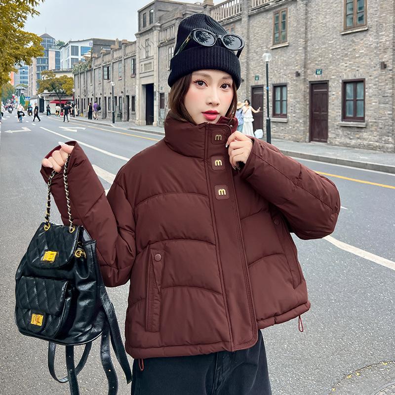 Short cotton-padded clothes winter 2025 new loose stand-up collar thickened bread small fashion jacket women's cotton-padded jacket women's clothing