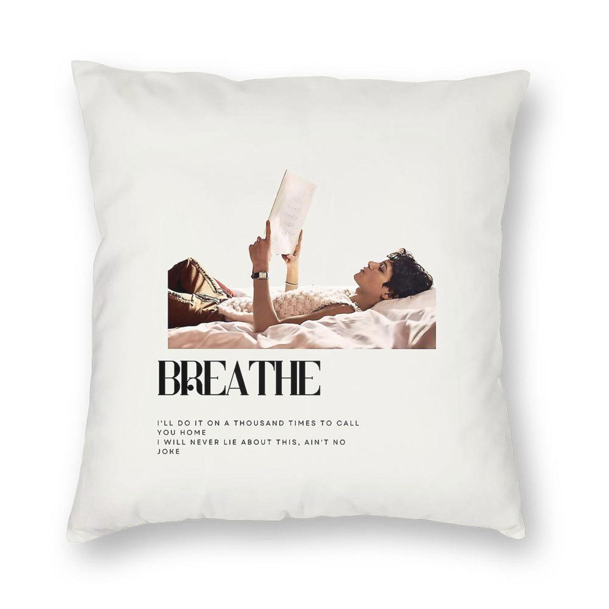 

Breathe Omar Rudberg Pillowcase Polyester Linen Velvet Creative Zip Decorative Home Cushion Cover 12x12Inch