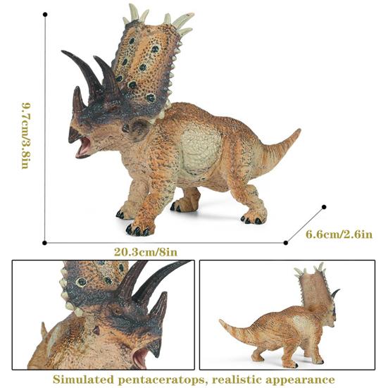 Figurine Pentaceratops Model Realist Dinosaur Sculptură Decor de Birou Jucărie Educativă Dino pentru Copii Copilași Băieți Cadou de Ziua de Naștere