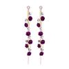 Elegant Korean Rose Tassel Earrings: 925 Sterling Silver, Studded with Diamonds