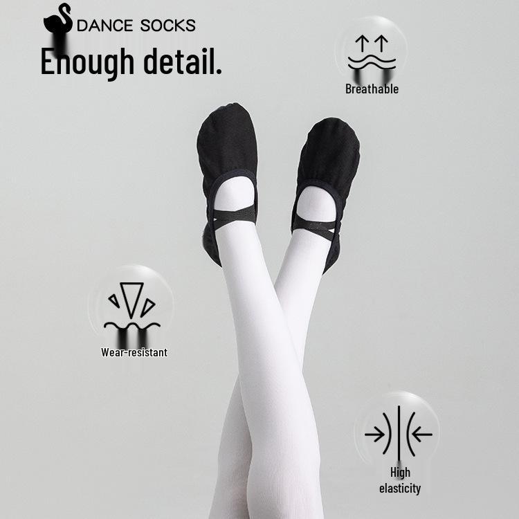 Girls' Anti-Snag, Non-Slip, High-Elasticity White Dance Stockings