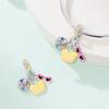 Happy Summer 925 Silver Seaside Vacation Island Coconut Tree Sunglasses Juice Charms Beads Fit Qikaola Bracelets DIY Jewelry