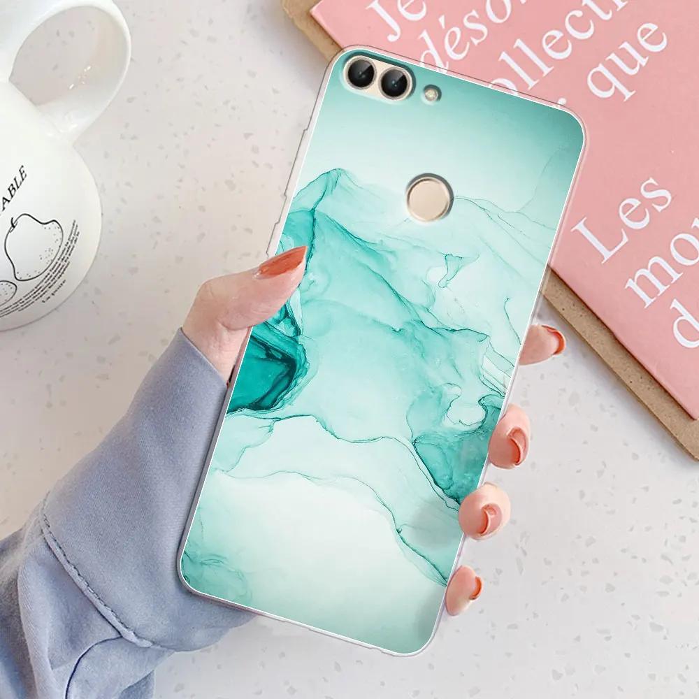 Für Huawei P Smart Hülle Cover FIG-LX1 PSmart 2018 Schickes Mädchen Marmor Silikon Klare Handyhülle Für Huawei PSmart 2018 Bumper Coque