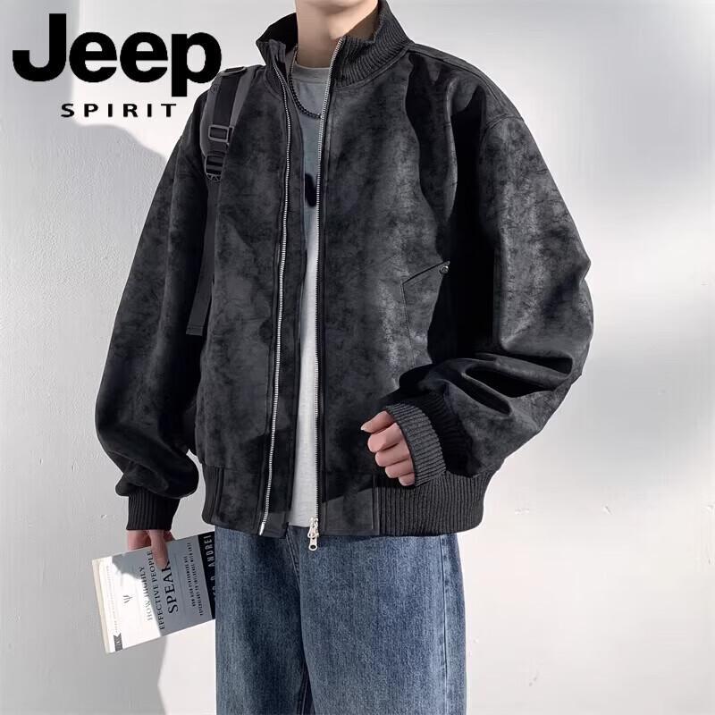 

JEEP SPIRIT Men s Retro Casual Stand Collar Jacket L