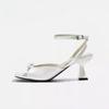 2025 new French stiletto high heels with one word outside sandals women's models