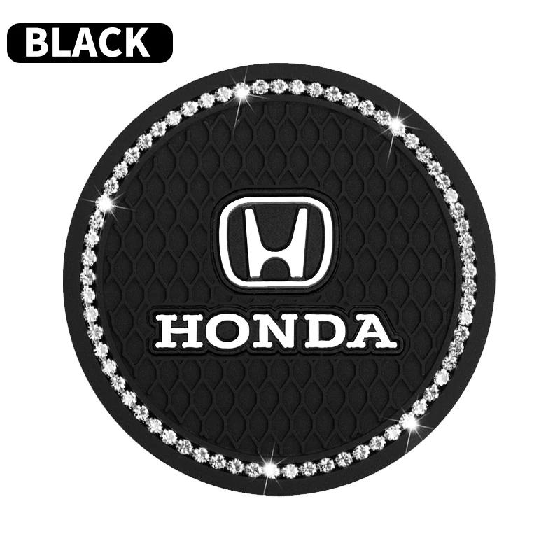 

1/2pcs Non-slip Car Diamond Water Cup Pad Rhinestone Silicon Mat For Honda Civic FIT Accord Prelude CRV 5th City CRZ CRX Jazz