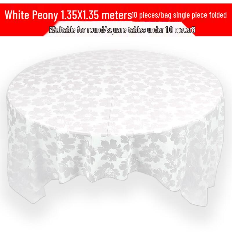 ZISIZ 10-Pack Plastic Disposable Round Tablecloth