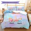 Star Uni-horse Pattern Bedding Quilt Set Quilt Cover Pillowcase Home Decoration Gift (1 * duvet cover + 2 * pillowcase, without core)