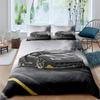 Race Car King Queen Duvet Cover Cool Speed Racing Bedding Set Teens Men Black Sport Car Quilt Cover Polyester Comforter Cover