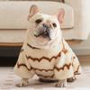 Autumn and Winter Magic Fight Warm Wave Striped Fat Dog Fleece Coat Medium and Small Dog Bulldog Dog Two Feet Pet Clothes
