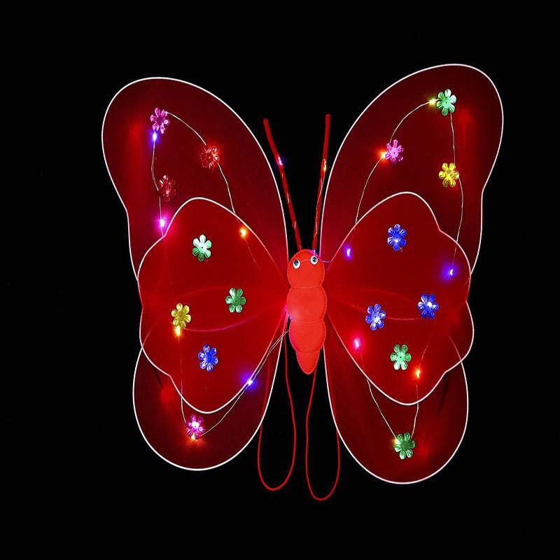 Girls' Luminous Butterfly Wings & Light-Up Fairy Wand Dress-Up Set