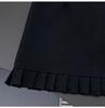 Plus Size Gray Wool Pleated Lace Skirt with Ruffle Hem - High Waist Bodycon for Autumn/Winter
