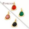 18K Real Gold Plated Natural Stone Charms For Jewelry Making,Pendants For Necklaces Making Accessories,DIY Jewelry Findings