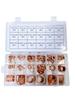 Red Copper Ring Gasket Repair Kit - Auto Parts Toolbox with Flat Gaskets