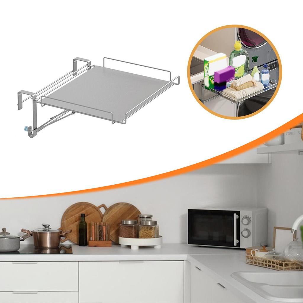 Foldable Kitchen Cabinet Door Organizer Space Saving Stainless Steel Shelf for Pantry and Cupboards