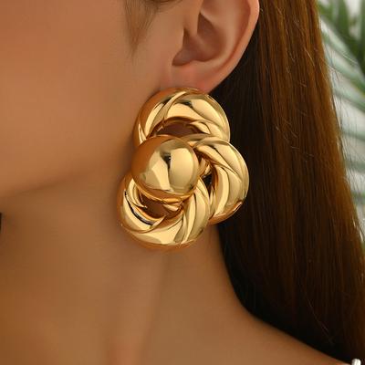 Neue Ohrringe geometrisches Twist-Ring-Schnallendesign Ohrstecker Nischen-Leichtluxus-Ohrringe Damen vielseitig