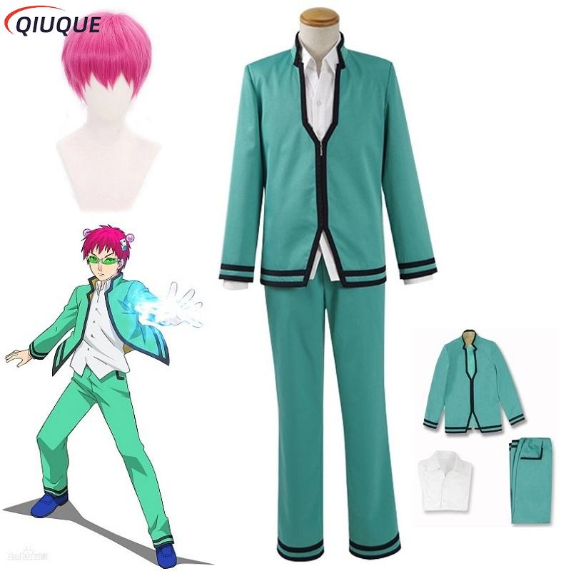 Anime Saiki Kusuo no sai-nan Cosplay Kostuum Pruiken Mannen Uniformen Brillen Hoofddeksels Het Rampzalige Leven van Saiki K. Cosplay Rekwisieten XS blue