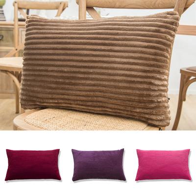 1 Stück Bequemer Flanell-Fleece Rechteckiger Kissenbezug Kissenbezug Lendenstreifen Cord Dekorative Warme Kissenhülle 30x50cm