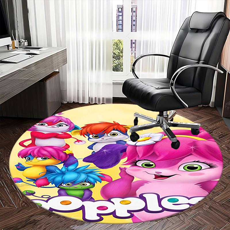 Popple Characters,Popple Friends Chair Mat Round Rug Office Carpet, Non Slip, Suitable for Living Rooms, Bedrooms,Decor1205758a