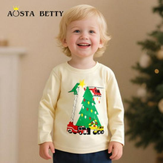 Kids' Cartoon Embroidery Crew Neck Sweatshirt - European & American Autumn Style