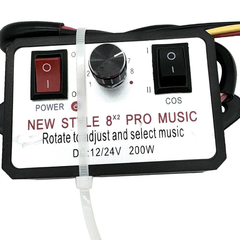 Car Horn Controller 16 Sound Effects Adjustable Electric Speaker 12-24V for Car Boat Truck Upgrade