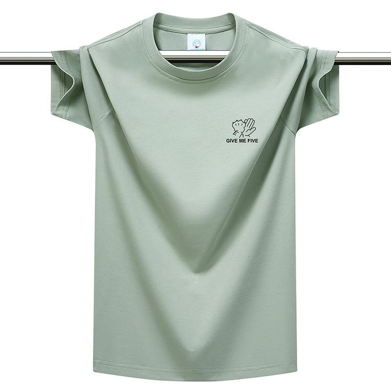 Herren Plus Size Baumwoll-T-Shirt Einfach Rundhalsausschnitt Kurzarm Locker Atmungsaktiv Sommer Freizeit Oberteile M-6XL